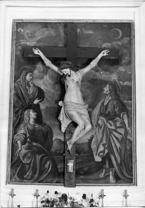 crocifissione di Cristo con la Madonna, Santa Maria Maddalena e San Giovanni Evangelista (dipinto) di Solimena Francesco detto Abate Ciccio (maniera) (prima metà sec. XVIII)