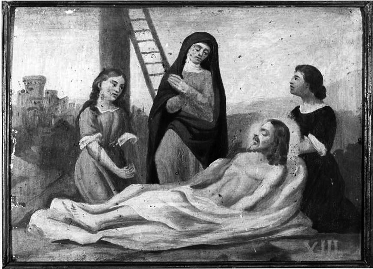 stazione XIII: Gesù deposto dalla croce (dipinto) - ambito campano (prima metà sec. XIX)