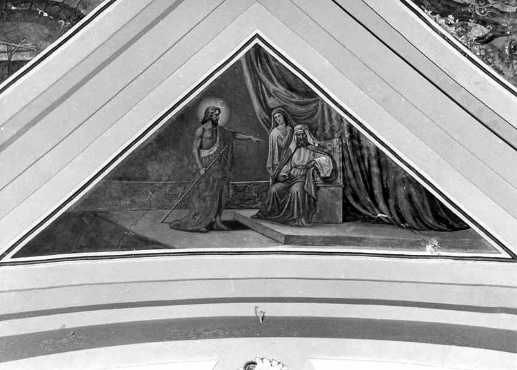 San Giovanni Battista davanti ad Erode (dipinto) di Mormile Giglio (sec. XX)