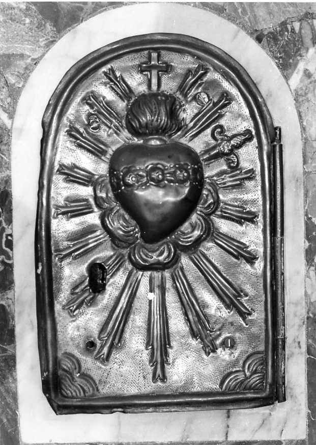 Sacro Cuore di Gesù (sportello di tabernacolo) - bottega campana (sec. XIX)