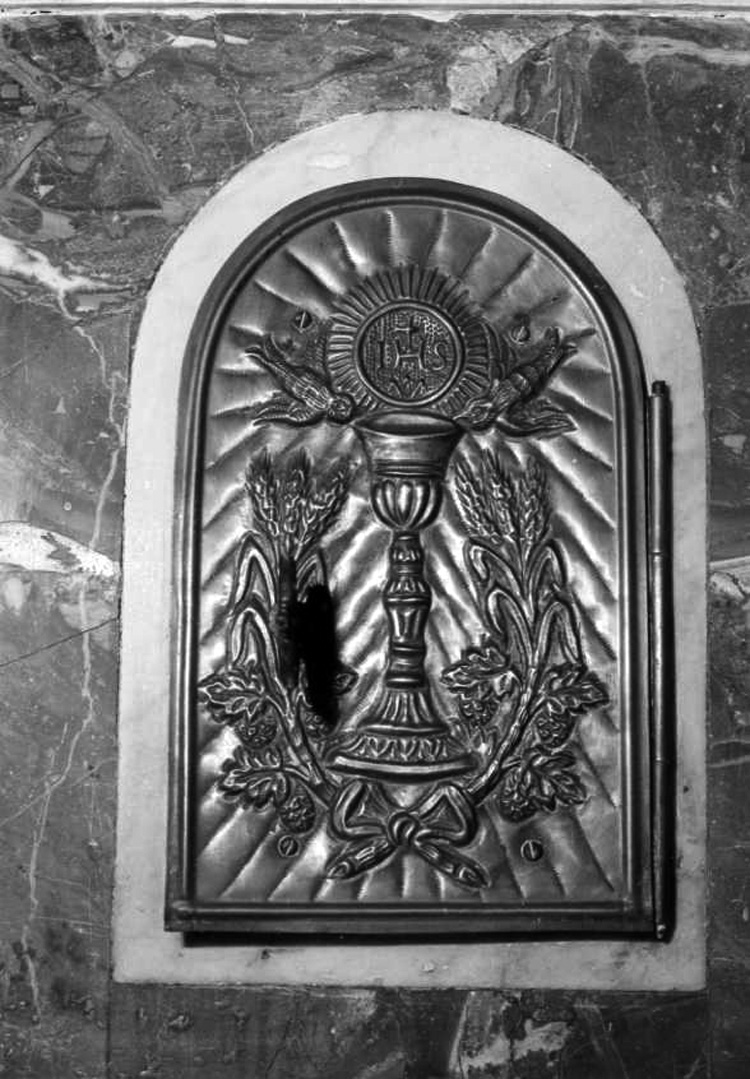 calice eucaristico (sportello di tabernacolo) - bottega campana (sec. XIX)