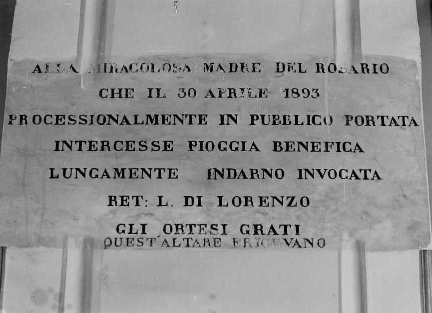 lapide commemorativa - bottega campana (sec. XIX)