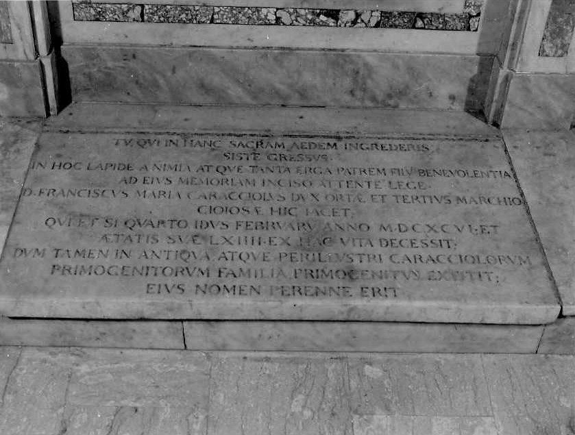 lapide commemorativa - bottega campana (sec. XVII)