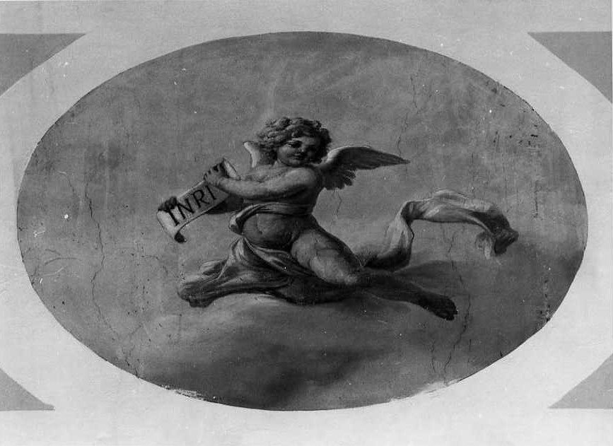 angelo con cartiglio (medaglione, serie) - bottega campana (sec. XX)