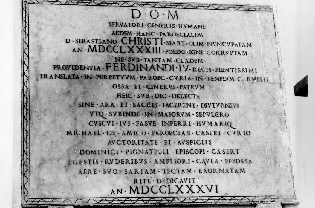 lapide commemorativa - bottega campana (sec. XVIII)