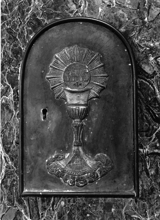 calice eucaristico (sportello di tabernacolo) - bottega campana (seconda metà sec. XIX)