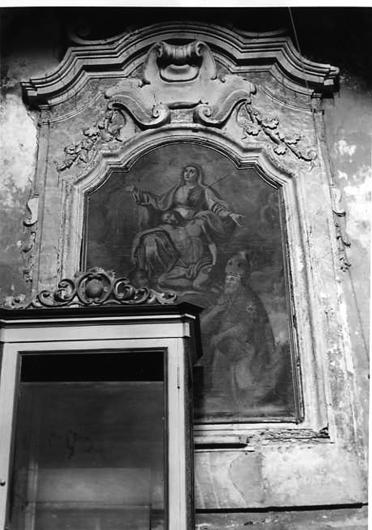 Madonna Addolorata con Cristo morto, San Biagio e santo (dipinto) - ambito campano (fine sec. XVI)