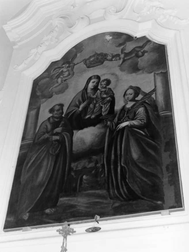 Madonna con Bambino tra San Pietro e Santa Lucia (dipinto) - ambito campano (fine/inizio secc. XVI/ XVII)