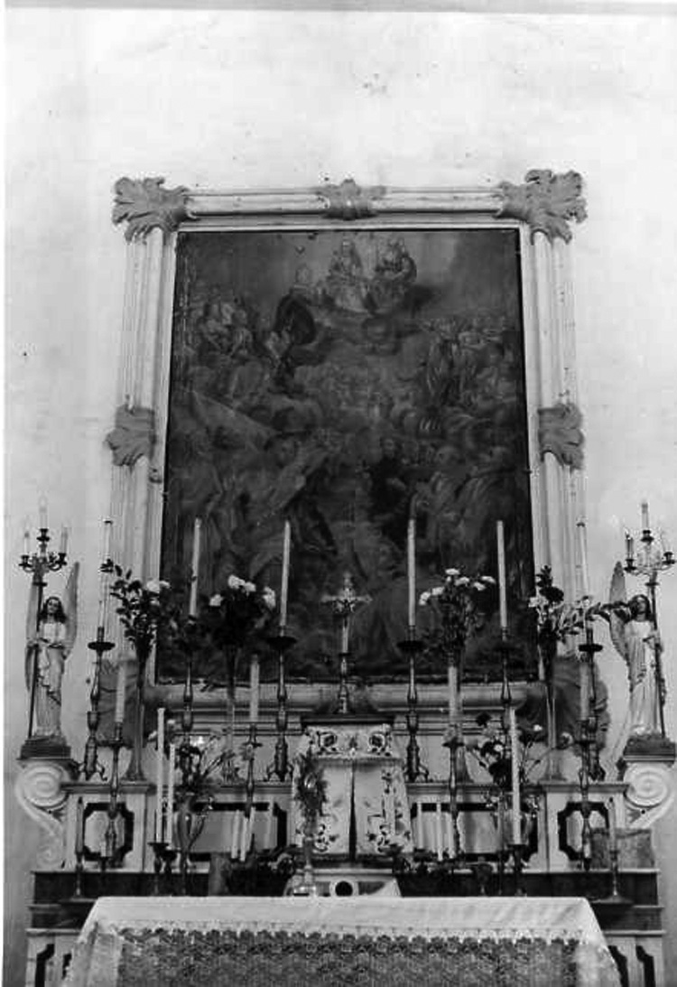 Dio Padre con Cristo la Madonna e Santi (dipinto) - ambito campano (sec. XVI)