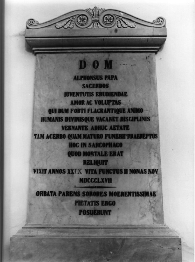 lapide tombale - bottega campana (seconda metà sec. XIX)