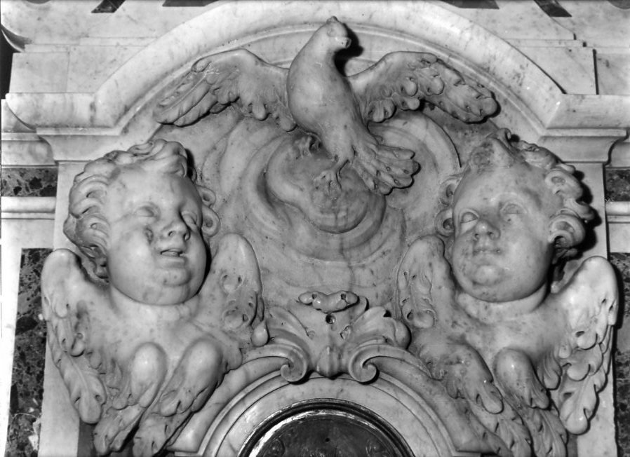 colomba dello Spirito Santo e cherubini (decorazione plastica) - bottega campana (sec. XVIII)