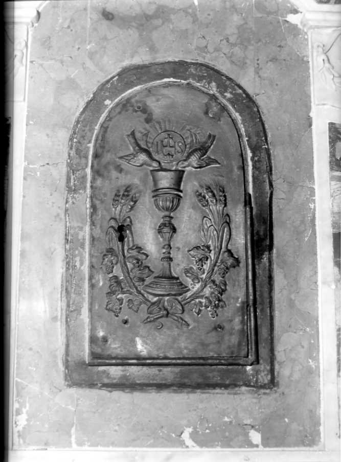 calice eucaristico (sportello di tabernacolo) - bottega campana (sec. XIX)