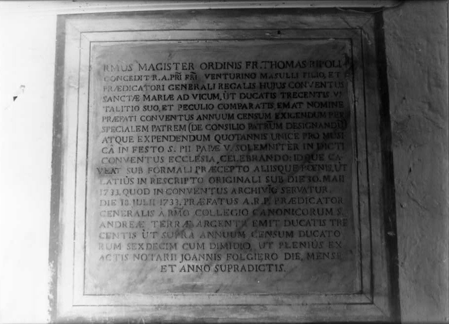 lapide documentaria - bottega campana (sec. XVIII)