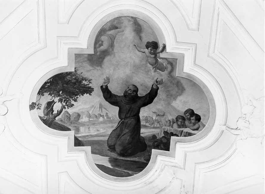 San Francesco d'Assisi in preghiera (dipinto) di Sicurezza Antonio (prima metà sec. XX)