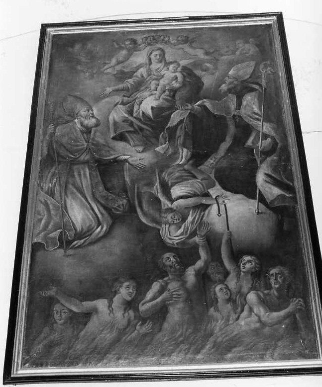 Madonna con Bambino, angeli e anime purganti (dipinto) - ambito campano (sec. XIX)