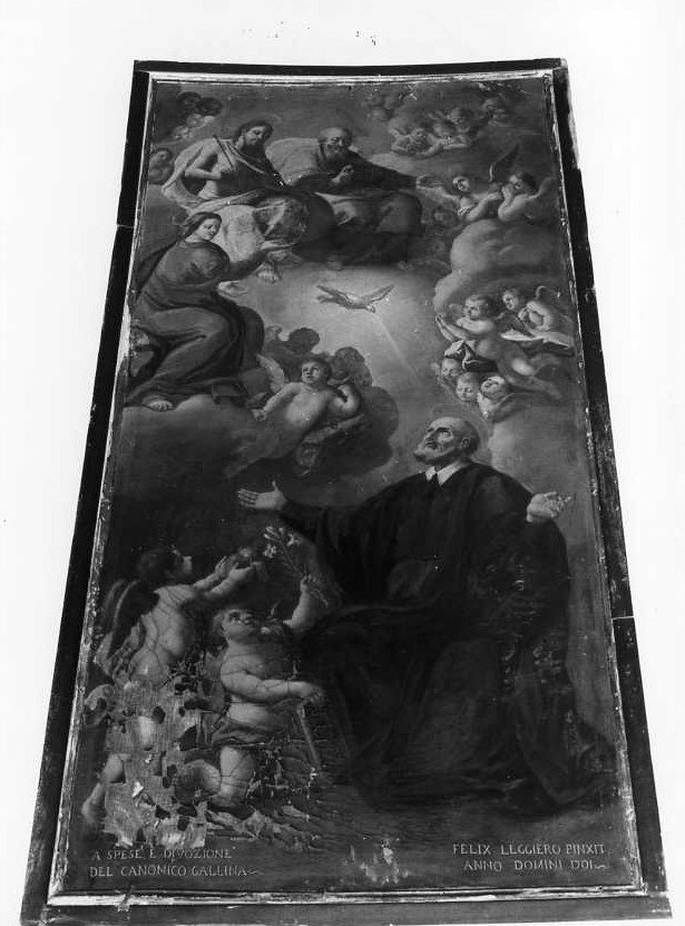 San Filippo Neri ispirato dallo Spirito Santo (dipinto) di Leggiero Felice (attribuito) (sec. XVIII)