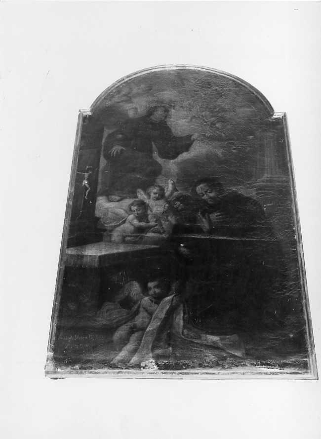 San Filippo Neri in adorazione di Cristo crocifisso (dipinto) di Liberati Giuseppe (sec. XVIII)