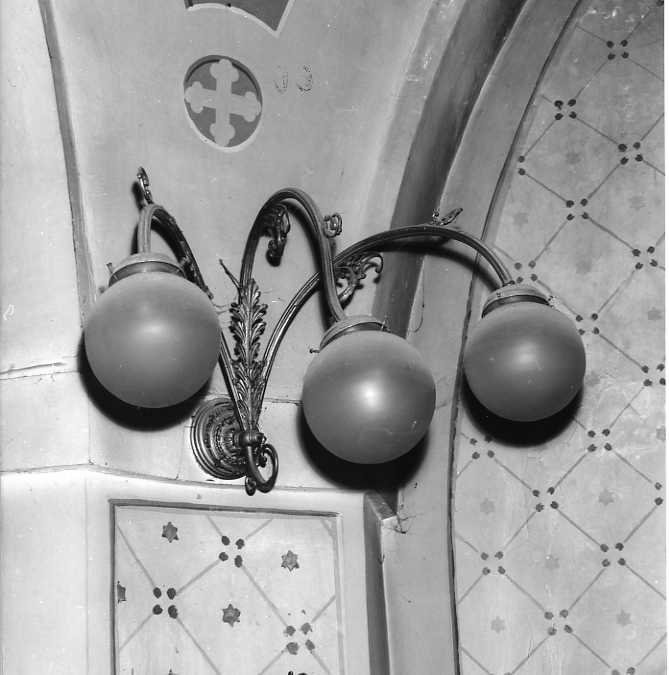 lampada - a muro, coppia - bottega campana (prima metà sec. XX)