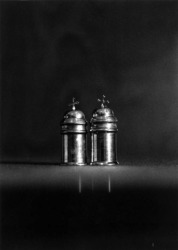 vasetti per oli santi, coppia - bottega campana (sec. XIX)