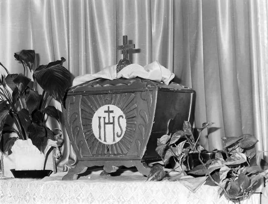 reliquiario a teca - a cofanetto - bottega campana (prima metà sec. XX)