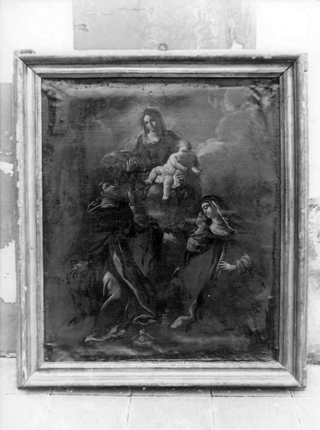 Madonna del Rosario con San Domenico e Santa Caterina da Siena (dipinto) - ambito campano (sec. XIX)