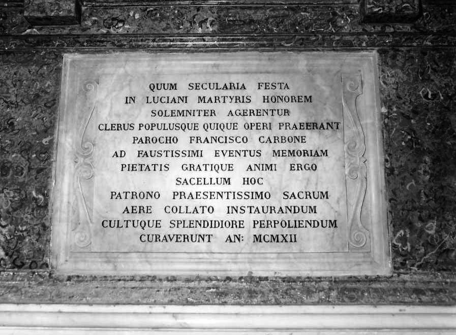 lapide commemorativa - bottega campana (sec. XX)