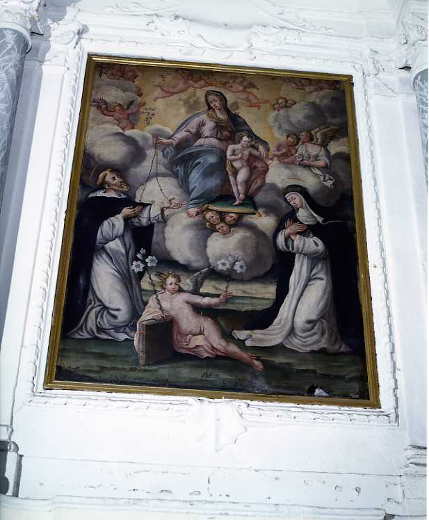 Madonna del Rosario con San Domenico e Santa Caterina da Siena (dipinto) - ambito napoletano (sec. XVIII)