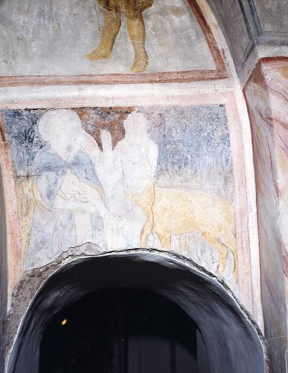 episodio della vita di Sant'Antonio Abate (dipinto) - ambito marchigiano (secondo quarto sec. XV)