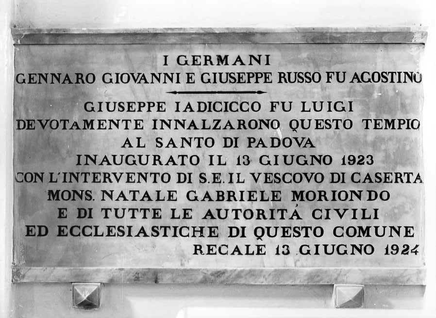 lapide documentaria - bottega campana (sec. XX)