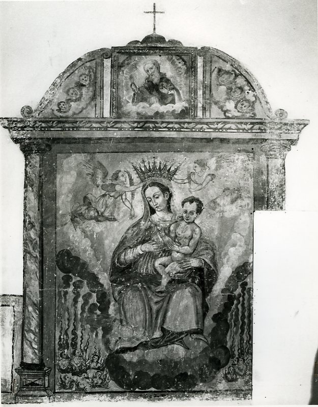 Madonna con Bambino (scomparto di polittico, elemento d'insieme) - ambito campano (sec. XVII)