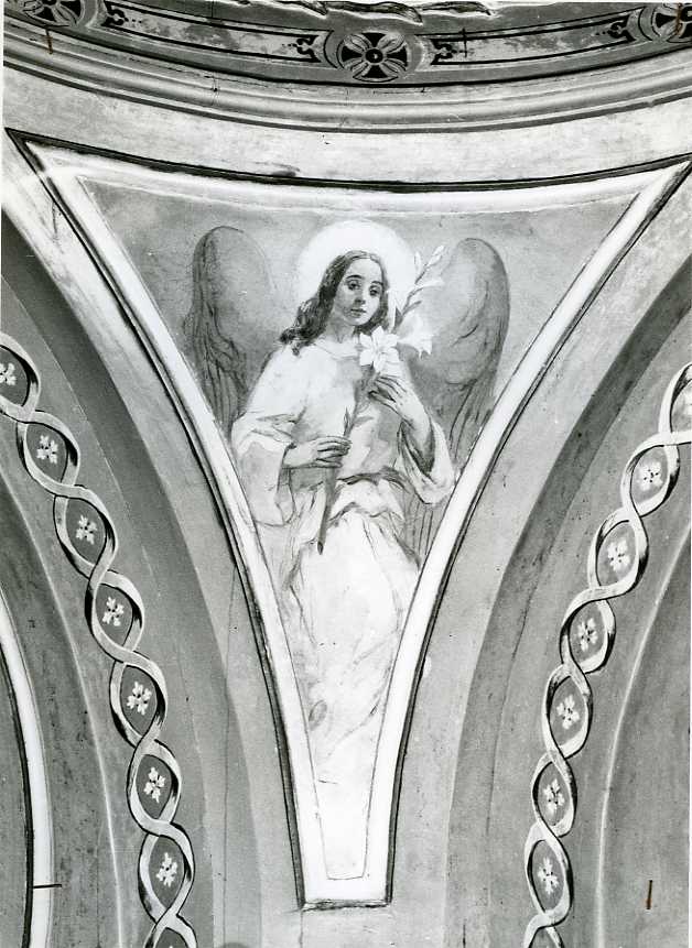 angelo con giglio (dipinto) di Bocchetti Gaetano (attribuito) (prima metà sec. XX)