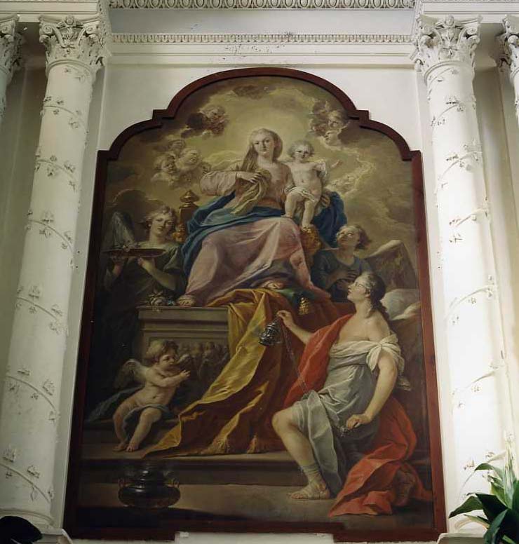 Madonna in trono con Bambino (dipinto, opera isolata) - ambito campano (seconda metà sec. XVIII)