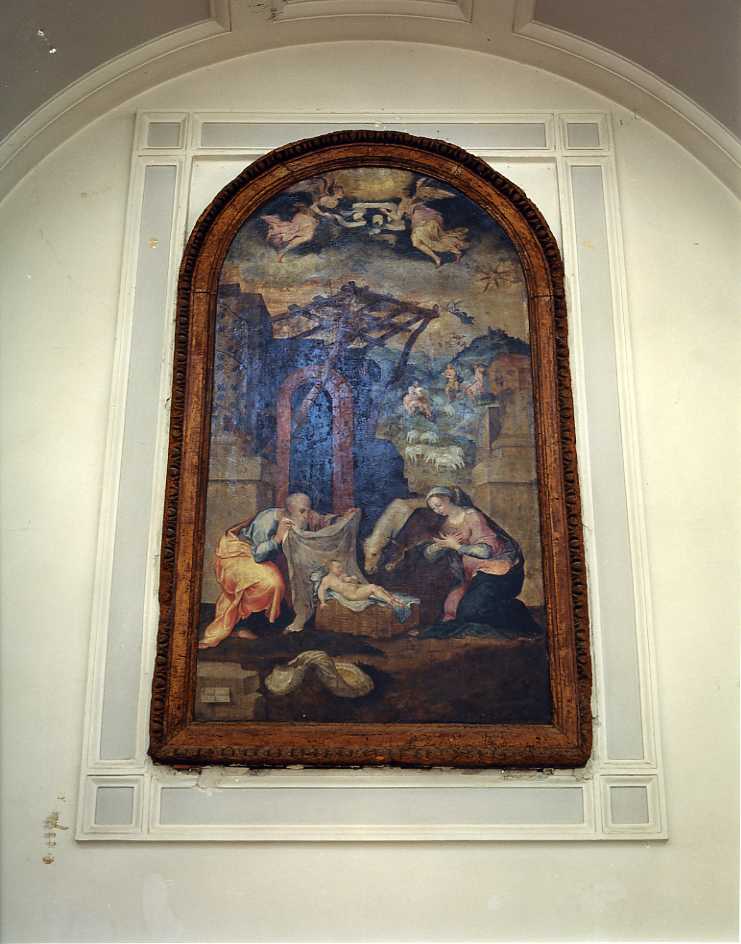 natività di Gesù (dipinto) di Negroni Pietro detto Zingarello (seconda metà sec. XVI)