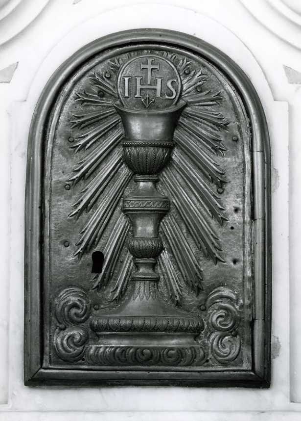 calice eucaristico (sportello di tabernacolo, serie) - bottega campana (sec. XIX)