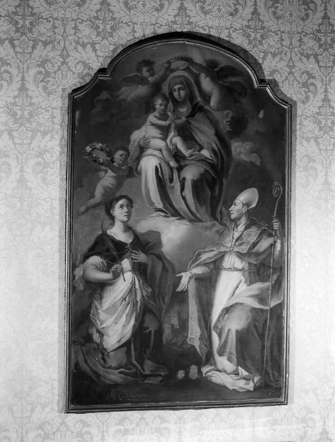 Madonna con Bambino e Santi (dipinto) di Cacciapuoti Nicola (sec. XVIII)