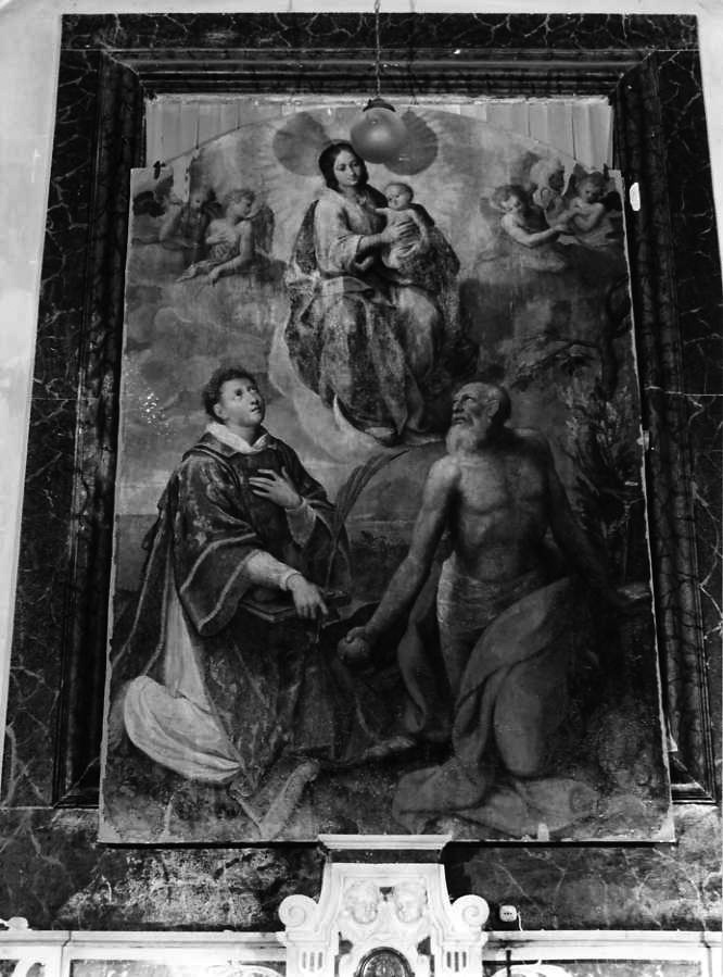 Madonna con Bambino e Santi (dipinto) di Santafede Fabrizio (sec. XVI)