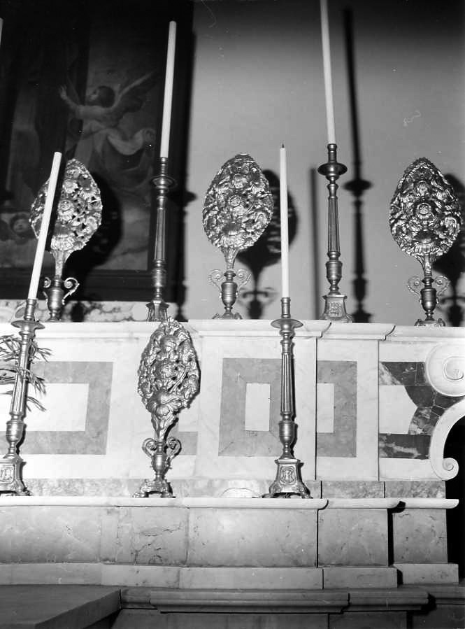 candeliere, serie - bottega campana (fine/inizio secc. XVIII/ XIX)