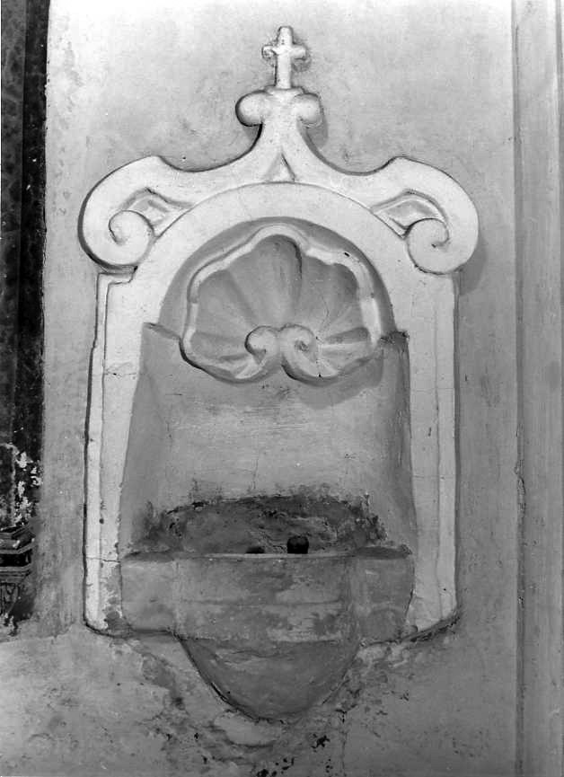 acquasantiera da parete, serie - bottega campana (prima metà sec. XIX)
