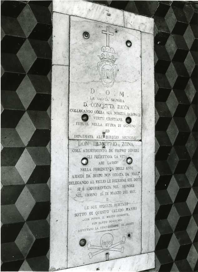 lapide tombale - bottega campana (sec. XIX)