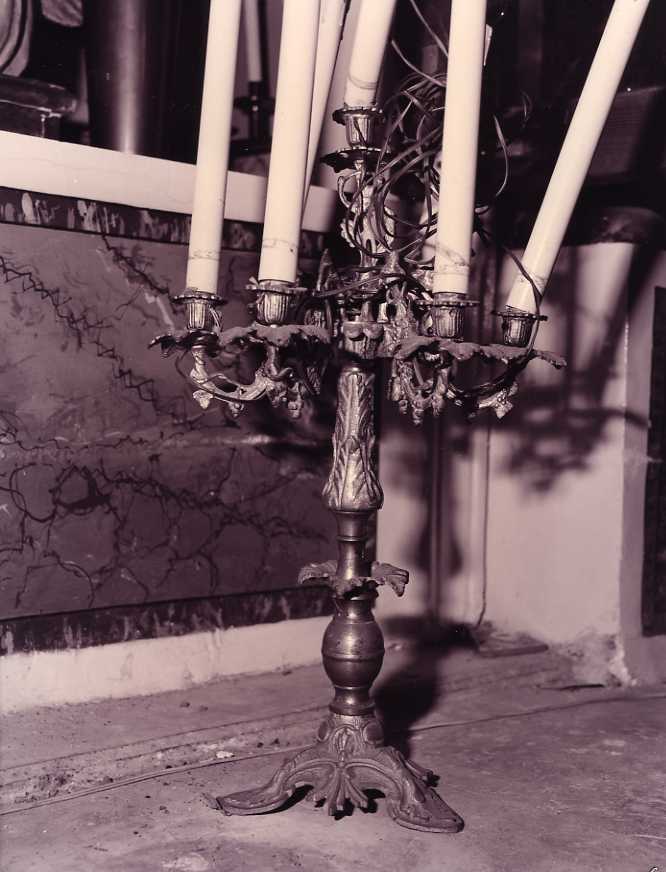 candelabro - bottega campana (fine/inizio secc. XIX/ XX)