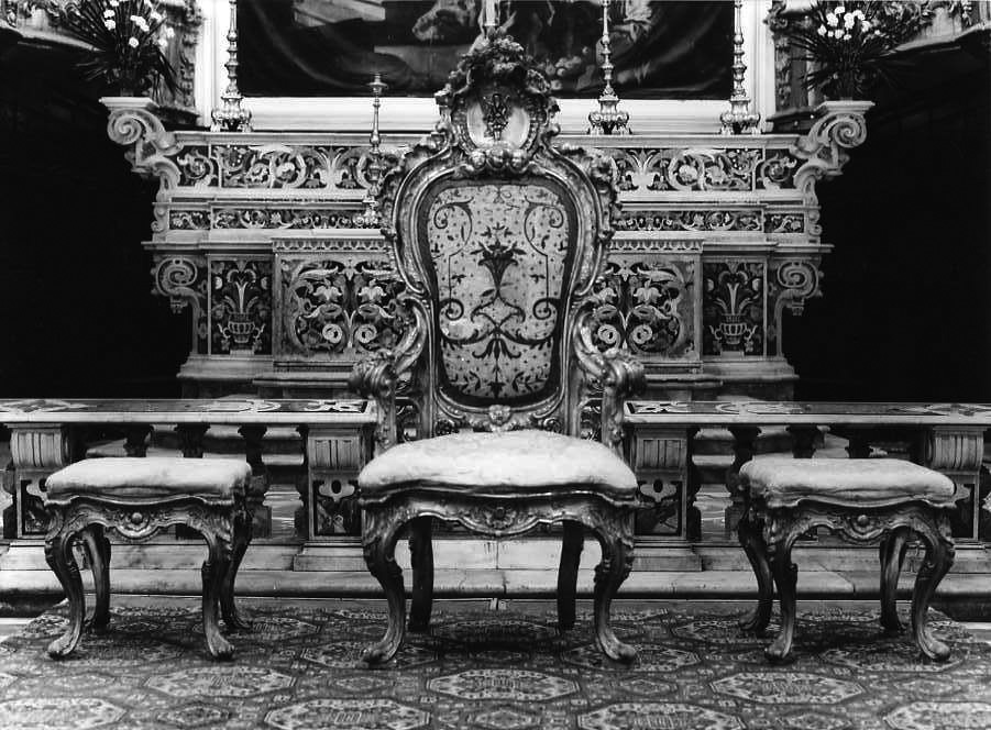 sgabello, serie - bottega napoletana (sec. XVIII)