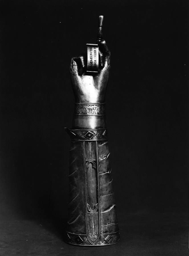 reliquiario antropomorfo - a braccio - bottega Italia meridionale (secc. XIV/ XV)