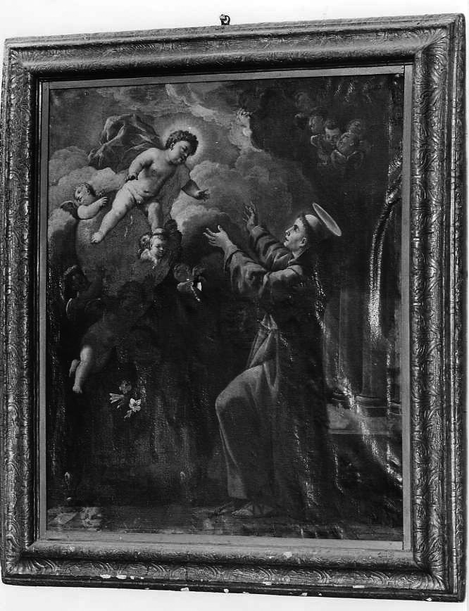 apparizione di Gesù Bambino a Sant'Antonio da Padova (dipinto) - ambito campano (sec. XVIII)