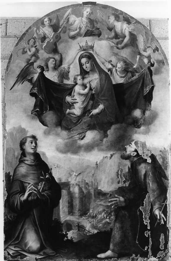 Madonna con Bambino e Santi (dipinto) di Hendricksz Dirk detto Teodoro d'Errico (attribuito) (fine/inizio secc. XVI/ XVII)