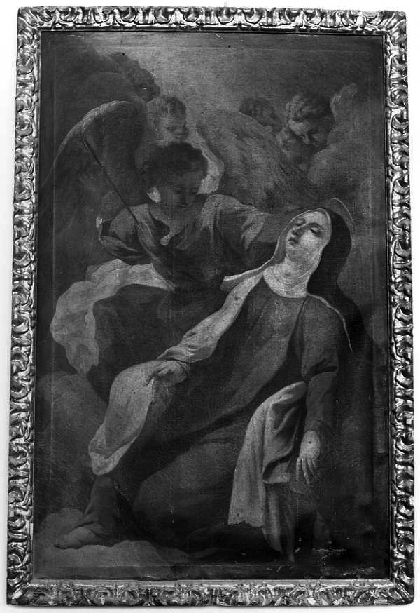 Santa Teresa d'Avila ha la visione dell'angelo che le trafigge il cuore con una freccia ardente (dipinto) - ambito napoletano (sec. XVIII)