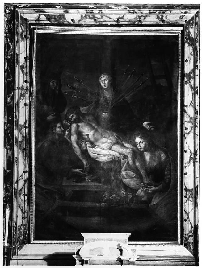 compianto sul Cristo morto (dipinto) di Solario Antonio (attribuito) (sec. XVI)
