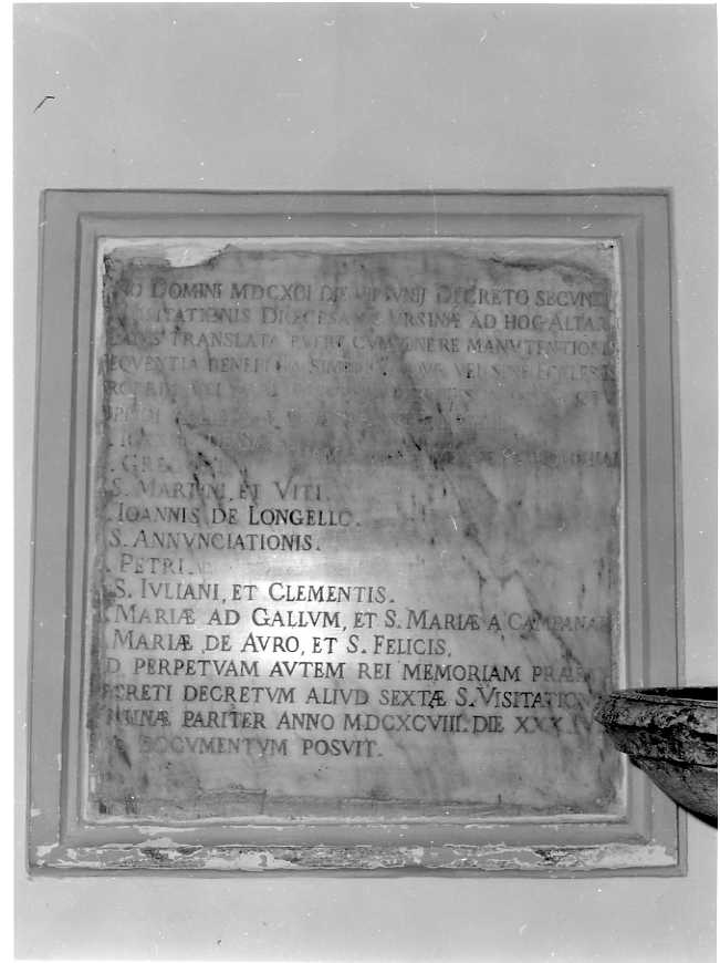 lapide - bottega campana (sec. XVII)