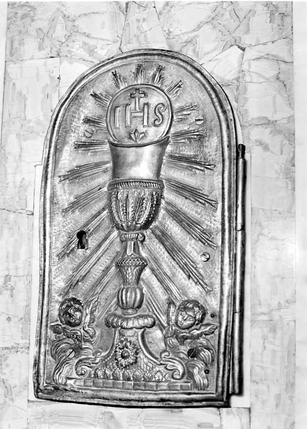 calice eucaristico (sportello di tabernacolo) - bottega campana (sec. XIX)