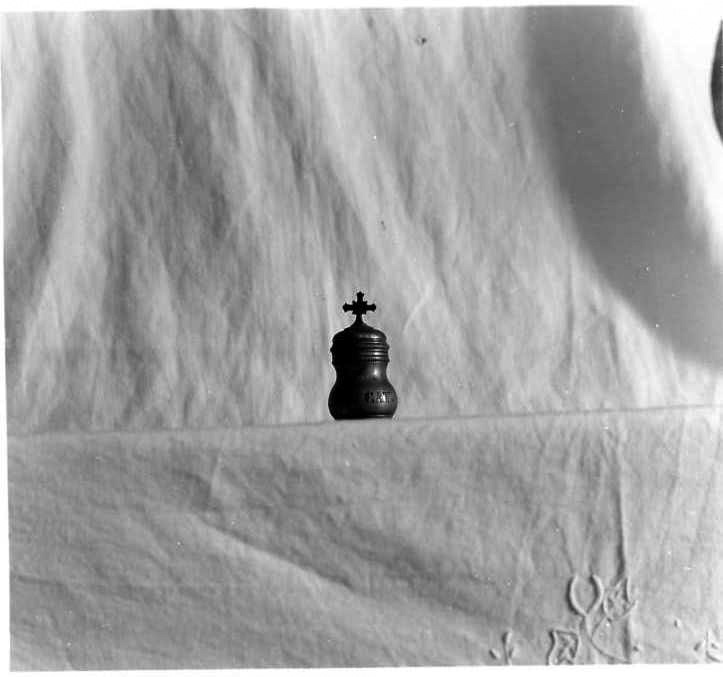 vasetto per l'olio dei catecumeni - bottega campana (prima metà sec. XX)