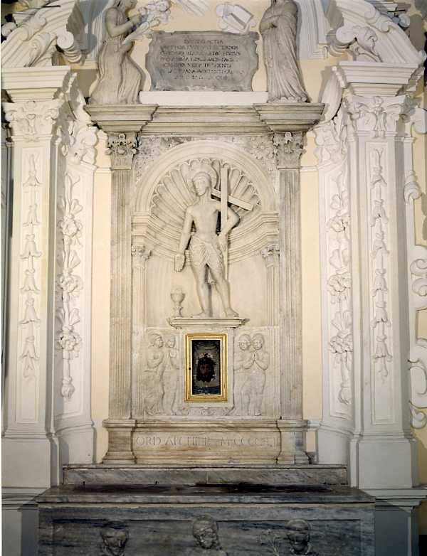Cristo redentore (monumento funebre, elemento d'insieme) - bottega campana (sec. XV)